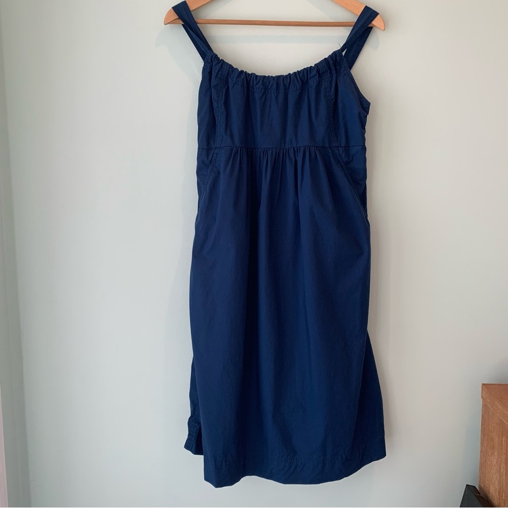 Gap Maternity Navy Summer Pleated Sundress Pockets Small S